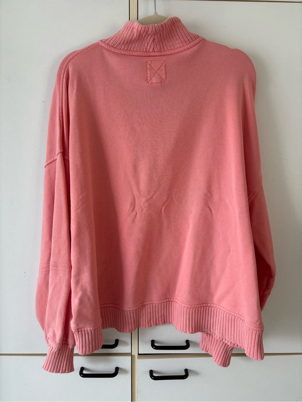 Aerie Pink Oversized Quarter Zip Sweatshirt XL Cozy Lounge Pullover Soft Girl - Picture 5 of 12